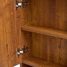 Walnut-Colored Bathroom Cabinet Made Of MDF, With Mirror And Open Shelves – Practical Bathroom Mirror Cabinet - A - 查看 9