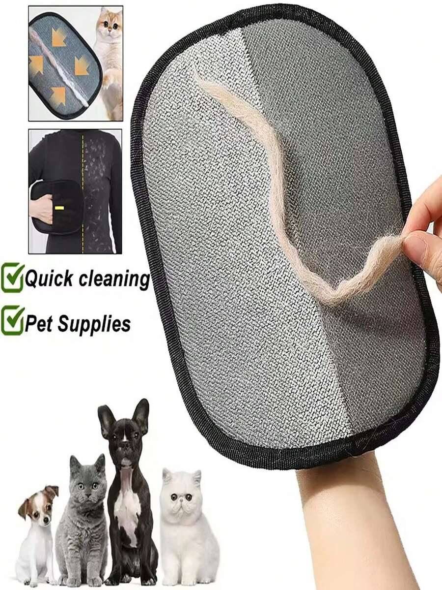 1/2 chiếc găng tay chải lông mèo, bàn chải tĩnh điện loại bỏ lông thú cưng để làm sạch ghế sofa, thảm, quần áo, loại bỏ lông thú cưng hai mặt. - Xem 1