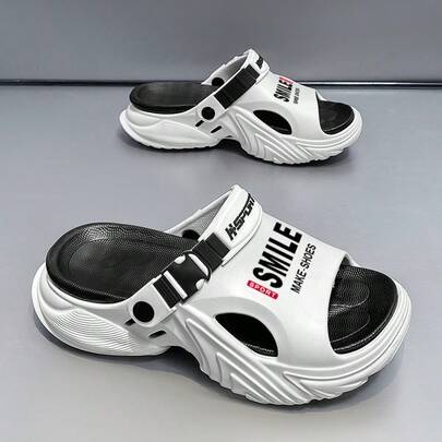 Dép lê nam mùa hè kiểu thể thao, đế dày, êm ái, thoáng khí, hở mũi, nhẹ, thích hợp cho hoạt động ngoài trời hoặc đi biển.