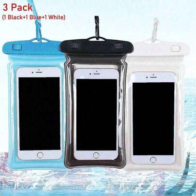 Túi chống nước CALINNL 1/2 chiếc đa năng IPX8, túi đựng điện thoại chống nước có túi khí, túi đựng điện thoại di động chống nước, túi chống nước khi bơi, túi chống nước cho điện thoại thông minh đi biển (Đen + Trắng) Đồ dùng du lịch cần thiết, đồ dùng học tập, đồ dùng học tập, đồ dùng cắm trại, đồ dùng du lịch, phụ kiện du lịch, phụ kiện du lịch mini mùa hè, đồ dùng cần thiết khi đi du lịch, phụ kiện trường học, đồ dùng học tập