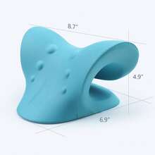 Neck And Shoulder Relaxer, Cervical Traction Device For TMJ Pain Relief And Cervical Spine Alignment, Chiropractic Pillow Neck Stretcher (Blue) - 查看 4
