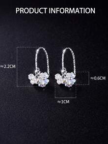 1件S925纯银性感肚脐钩，合成四瓣花肚脐饰品 - 單隻 - 查看 2