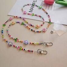 1 chiếc dây đeo điện thoại chéo vai hình hoa tulip dài, có móc treo tháo rời, dây xích túi xách, dây đeo đính hạt. - Nhiều màu - Xem 5