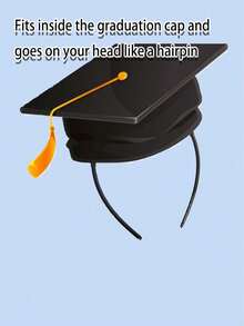 1pc Graduation Cap Headpiece, No Need To Wear Graduation Cap, Can Protect Your Graduation Cap And Upgrade Your Hairstyle, Graduation Gift Accessory - Multicolor - View 3