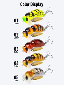 Mồi câu cá Kingdom 1PC Wasp Minnow Bait Bionic, kích thước 35mm (3.9g/4.5g) và 43mm (4.8g/6.1g), nổi và chìm chậm, làm bằng nhựa ABS, mồi cứng, kèm một lưỡi câu đơn, thích hợp cho câu cá nước ngọt và nước mặn. - Nhiều màu - Xem 12
