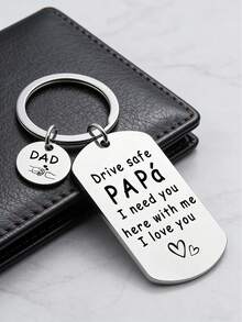 Quà tặng Ngày của Cha/Móc khóa kim loại khắc chữ thời trang, tối giản và bền chắc, thích hợp làm quà tặng Ngày của Cha, sinh nhật, kỷ niệm, Lễ Tạ ơn để thể hiện tình yêu và lòng biết ơn dành cho bố. #MócKhóa #QuàNgàyCủaCha - Bạc - Xem 7