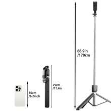 Palo selfie extensible de 1700 mm con control remoto Bluetooth, monópode plegable para teléfono para transmisión en vivo y vlogging estable - 1700 mm/66,99 pulgadas - Ver 2