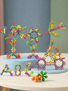 60/100/200 pezzi Puzzle a incastro con blocchi da costruzione a forma di fiori di pruno e fiocchi di neve 3D - Giocattoli di assemblaggio in plastica educativi per Pasqua, Natale e regali, giocattoli per bambini, puzzle, giocattoli per bambini, giocattoli per bambini, blocchi da costruzione, giocattoli per bambini, giocattoli per bambini, giocattoli - multicolore - Visualizzare 4