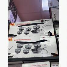 12pcs Multi-Function Cookware Set / Soup Pot & Frying Pan With Lid / Suitable For All Stoves / Random Colors - View 12