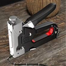 4 In 1 Staple Gun Heavy Duty Manual Stapler Adjustable Force High Carbon Steel Construction Compatible With N U T I Nails For Wood Upholstery Carpentry Furniture Repair Wall Decoration Photo Frame Fixing Home DIY And Crafting Projects - A - View 9