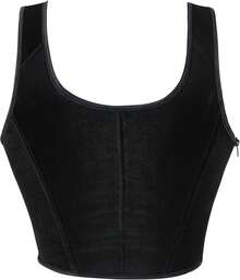 Women's Vintage Floral Corset Top Renaissance Camisole Gothic Overbust Bustier Shapewear - 黑色天鵝絨 - 查看 3
