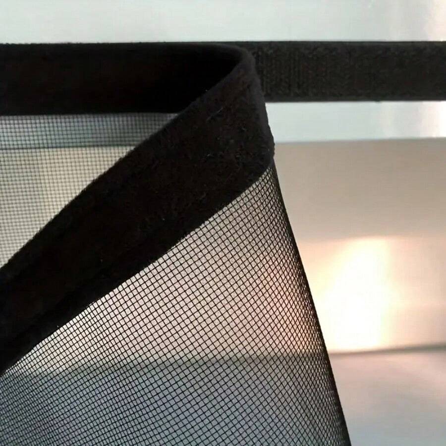 1pc Self-Adhesive Window Screen Net, Invisible Insect Proof Net For Home Use In Summer, Easy Installation - Black Mesh With Black Edges - View 1