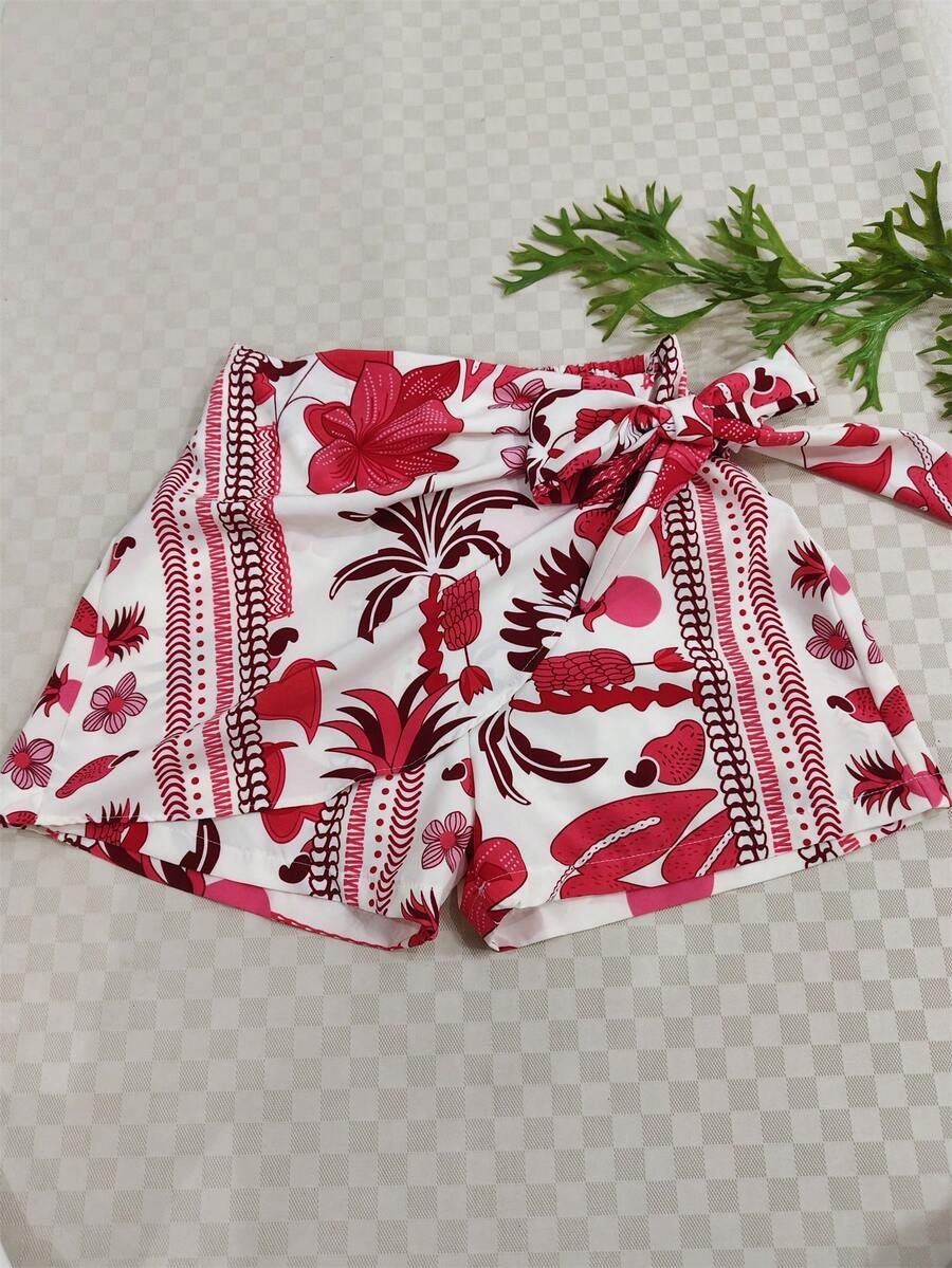 Women's Solid Color Shorts - Rose Red 2 - View 1