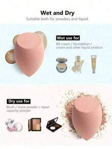 8 piezas de esponjas de maquillaje extra grandes, de forma y color aleatorios de calabaza/gota de agua, adecuadas para todo tipo de pieles como herramientas de maquillaje - Multicolor - Ver 8