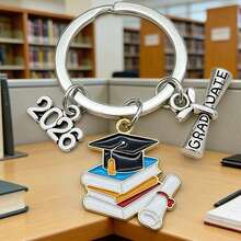1 chiếc móc khóa hình mũ tốt nghiệp tráng men unisex mùa tốt nghiệp năm 2026, quà tặng kỷ niệm lễ tốt nghiệp. - Nhiều màu - Xem 4