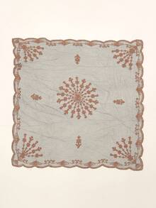 1 chiếc khăn bandana thời trang nữ cao cấp, nhẹ, thêu hoa, chất liệu organza, thích hợp cho đám cưới, tiệc tùng, họp mặt, mọi mùa, đi biển, kỳ nghỉ. - màu đen - Xem 5