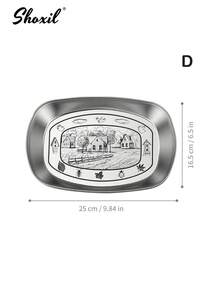 shoxil 1 Peça Bandeja Retangular de Aço Inoxidável com Gravação a Laser, Prato de Petiscos com Padrão Gravado, Adequado para Restaurante, Casa, Festa, Recepção de Convidados - Bandeja - Visão 11