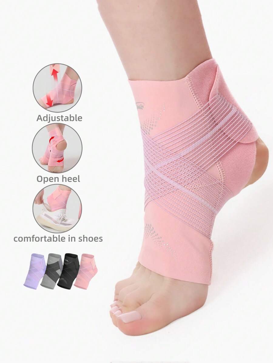 Unisex Sports Ankle Support Compression Sleeve With Strap - Multicolor - View 1