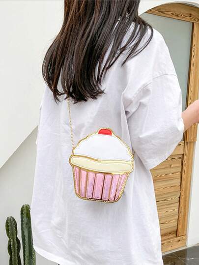 Túi tote thiết kế hình bánh hoạt hình mới, thời trang tối giản, thanh lịch, đa năng, thoải mái, thích hợp cho nhiều dịp.