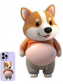 2pcs/1pc Corgi Dog Shaped Silicone Anti-Shock Sticker, Cute Pet Decor Sticker, Suitable For Phone Case, Laptop, Refrigerator, Car And Home, Size: 6.3cm, Great Gift For Pet Lovers, Protect Walls, Furniture And Cabinets, Ideal For Valentine's Day, Gifts For Female Friends, Mother's Day, Kitchen Supplies, Mobile Phone Stickers, Cute, Squeeze, Stress Relief, Travel Essentials - Multicolor - View 7