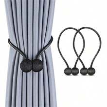 2pcs Magnetic Curtain Tieback, Earphone-Shaped Window Curtain Buckle, No Drilling Curtain Holder - Multicolor - View 13