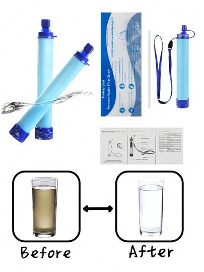1pc Outdoor Camping Emergency Water Filter, Wilderness Water Purifier, Outdoor Gear