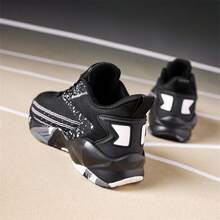 高品质篮球鞋，耐磨，增高，休闲，时尚，运动，跑步鞋，软底篮球鞋 - 黑與白 - 查看 5