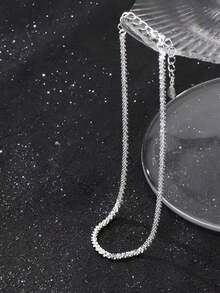 FOREVER QUEEN 1pc 925 Sterling Silver Lightweight Minimalist Anklet, Elegant Jewelry Gift For Women & Girls, Wedding Accessory - Silver - View 6