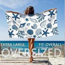 Extra Large & Ultra-Fine Fiber Beach Towel - Quick Drying, Lightweight, Sand-Free, Absorbent, Ocean Life Design - Suitable For Beach, Pool, Travel - Perfect Valentine's Day Gift - 1 - View 3
