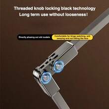 1个可折叠手机/平板电脑支架，可调节碳钢支架，360°旋转底座，易于收纳，适用于桌面和床头柜，可倾斜放置手机和平板电脑 - 彩色 - 查看 9