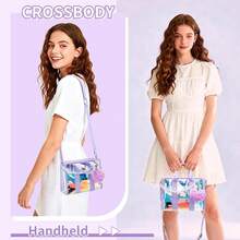 Small Clear Bag For Stadium & Concert, Iridescent Bag With Crossbody Strap, Water-Resistant Clear Beach Purse - 虹彩-0 - 查看 9