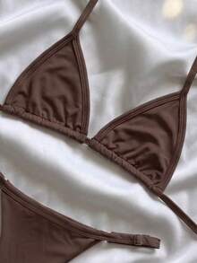 Athens Women's Suplex Curtain Bikini With Regulator - Coffee Brown - View 2