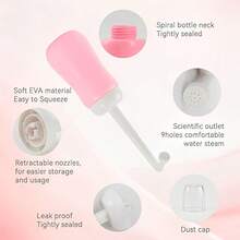 350/500ml (12,3oz) Bottiglia portatile a prova di perdite | Bottiglia bidet portatile, flacone per l'igiene intima femminile, cura post-parto, essenziale per neomamme, campeggio all'aperto, anziani, donne in gravidanza, igiene pre/post-parto, ciclo mestruale, assistenza ai pazienti, confezione casuale in busta e cartone - Multicolore - Visualizzare 7