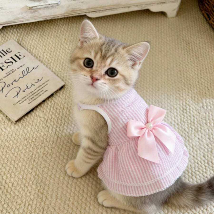 Pet Dress, Dog Clothes, Cat Princess Dress - Pink - View 1