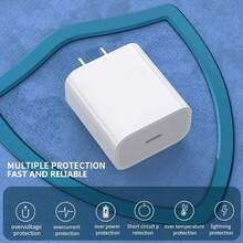 快速充电美规A/B型插头110-127V墙式充电器20W USB-C快速充电套装，包含3.3英尺Type-C转Type-C数据线、墙式充电器，兼容 14 Pro Max/14 Pro/14/13 Pro Max/13 Pro/13/12/11/XS/X/XS Max系列，春季礼品 - 白色 - 查看 2