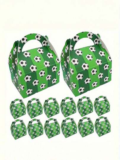 Gift For Her/Him 10pcs Sports Style Gift Boxes, Football Cartoon Gift Boxes, Party Party Gift, Wrapping Paper Boxes, Creative Sports Party Gift Boxes, Party Favor Supplies.