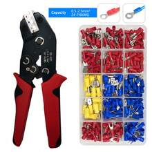 Bộ kìm bấm dây SN-02C kèm 280 đầu nối điện cách điện, bộ dụng cụ bấm dây có cơ chế bánh răng cho dây dẫn 0.5-2.5mm²/24-14AWG - SN02C+280PCS - Xem 9