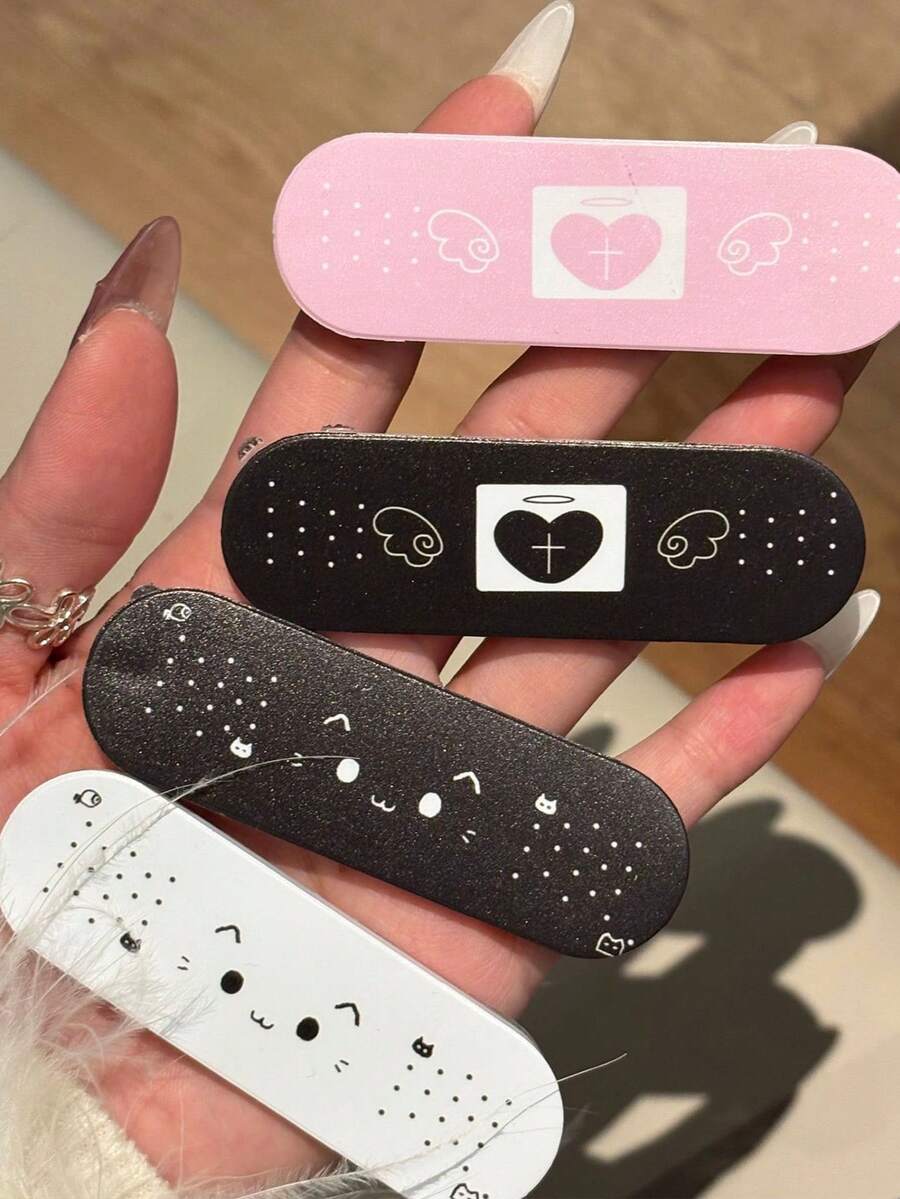 1 pieza Soporte de teléfono retráctil con diseño de vendaje de estilo anime Y2K con forma asimétrica linda, accesorio de teléfono inteligente artístico y práctico, adecuado para todos los dispositivos, compatible con iPhone y Android, agarre de teléfono deslizante, regalo del Día de la Madre y cumpleaños - Multicolor - Ver 1