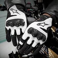 Alpinestars Motorcycle Gloves SMX-1 AIR V2 Microfiber Leather Carbon Fiber Gloves Cycling Motorbike Moto Motocross Bicycle Breathable Protective Wear Resistant Touch Screen Gloves For Men Women - 白色 - 查看 7