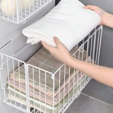 Giỏ đựng quần áo bẩn bằng sắt nghệ thuật, Giỏ đựng quần áo bẩn cao cấp gắn tường phòng tắm, Giỏ đựng quần áo bẩn lớn có nam châm, có thể gập lại. - trắng - Xem 2