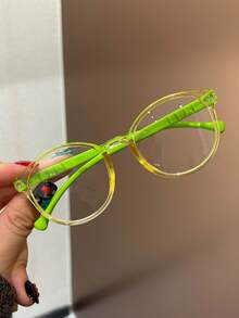 1pc Multi-Color Cute Round Frame Children's Blue Light Blocking Glasses, Suitable For Daily Reading, Outings, Gifts, Transparent Lens Eyewear, Casual, Suitable For Boys And Girls, Daily Life, Reading, TV Watching, Gaming, Fashionable Eyewear, Photo Props - Clear - View 16
