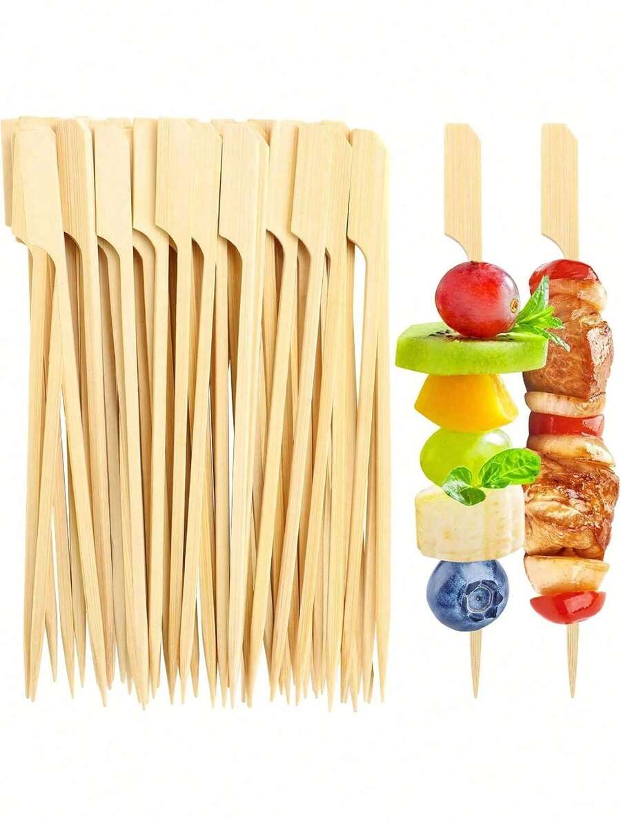 100/10 que xiên tre dùng cho món khai vị, cocktail, tăm xỉa răng thanh lịch, xiên gỗ nhỏ - Thích hợp cho các bữa tiệc, đồ uống, trái cây, tiệc nướng BBQ, đĩa thịt, đồ dùng học tập. - Nhiều màu - Xem 1