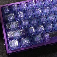 119顆紫色碳纖維側印半透明鍵帽，PC材質，Cherry高度，碳纖維紋路鍵帽，適用於61/64/68/75/84/87/98/104/108鍵機械鍵盤，兼容Cherry/Gateron MX軸，高品質耐磨不褪色不油膩，適合禮物與個人使用，熱插拔鍵帽，極具吸引力的個性化鍵帽，鍵盤DIY，客製化鍵帽，桌面搭配，客製化鍵帽，鍵帽套組，遊戲鍵帽，鍵盤配件 - 查看 4