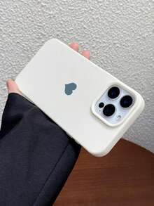 Custodia protettiva per telefono in silicone opaco a tinta unita a forma di cuore, compatibile con iPhone 17 Pro Max, 17 Pro, 17, 16, 15, 14, 13, 12 Pro Max, 11, custodia protettiva a copertura totale in colori caramella - bianco antico - Visualizzare 5