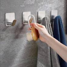 Bathroom Towel Rack, Towel/Hat Hooks, Stainless Steel Adhesive Hooks, Suitable For Bathroom/Kitchen Adhesive Hooks, Can Hang Bathrobes/Towels/Coats/Christmas Stockings/Wreaths/Holiday Decorations, Waterproof And Rust-Proof Wall Hooks That Won't Damage Walls - Multicolor - View 4