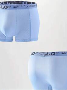 6pcs Men's Summer Ice Silk Cotton Crotch Slim Fit Underwear(SizeRunSmall,SizeUp),Comfortable&Multicolor Solid Color  Boxer Briefs,Breathable Boxer Shorts,Casual ,Sports Elastic Letter Band Boxer Briefs,Sports Boxer Briefs Sweat Absorption Breathable Good Elasticity Versatile Solid Easy To Wash Quick Dry Sports Outdoor Running Yoga Daily School Men, - Multicolor - View 12