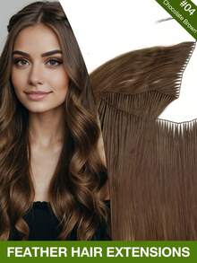 Extensiones de Cabello con Punta de Pluma Invisible, Extensiones de Cabello Humano No-Remy con Línea de Pesca Natural Invisible para Coser y Micro Loop, Adecuadas para Todas las Mujeres y Etnias, Volumen y Brillo de Grado de Salón, Accesorio de Cabello Versátil - Multicolor - Ver 29
