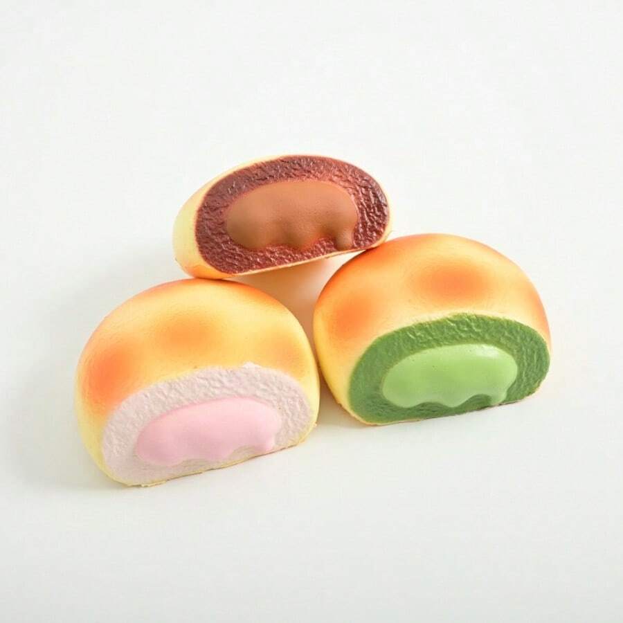 Super Soft Slow Rebound Molten Cream Puff Squeeze Toy, Stress Relief Red Bean Puff Squeeze Toy, Slow Rebound Stress Relief Gadget - Birthday Gift - Holiday Gift - Perfect Gift - Multicolor - View 1