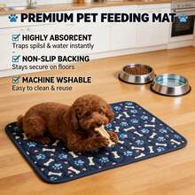 Washable Digital Printed Pet Dog Pee Pads, Reusable, Suitable For Sleeping And Playing, Designed For Dog Training. Absorbent Leak-Proof Pad Suitable For Postpartum Care, Non-Slip, And Great For Use In Pens, Crates And Training - Royal Blue - View 1