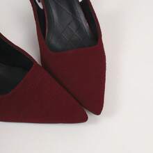 Giày cao gót nữ, giày công sở thời trang đa năng, sandal mùa hè kiểu Pháp sọc nâu đỏ. - Gỗ đỏ - Xem 4